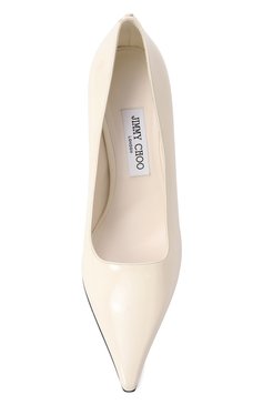Женские лакированные туфли ixia 95 JIMMY CHOO кремового цвета, арт. IXIA 95 | Фото 6 (Подошва: Плоская; Материал внутренний: Натуральная кожа; Драгоценные камни: Проставлено; Каблук высота: Высокий; Материал внешний: Натуральная кожа; Материал сплава: Проставлено; Каблук тип: Шпилька)