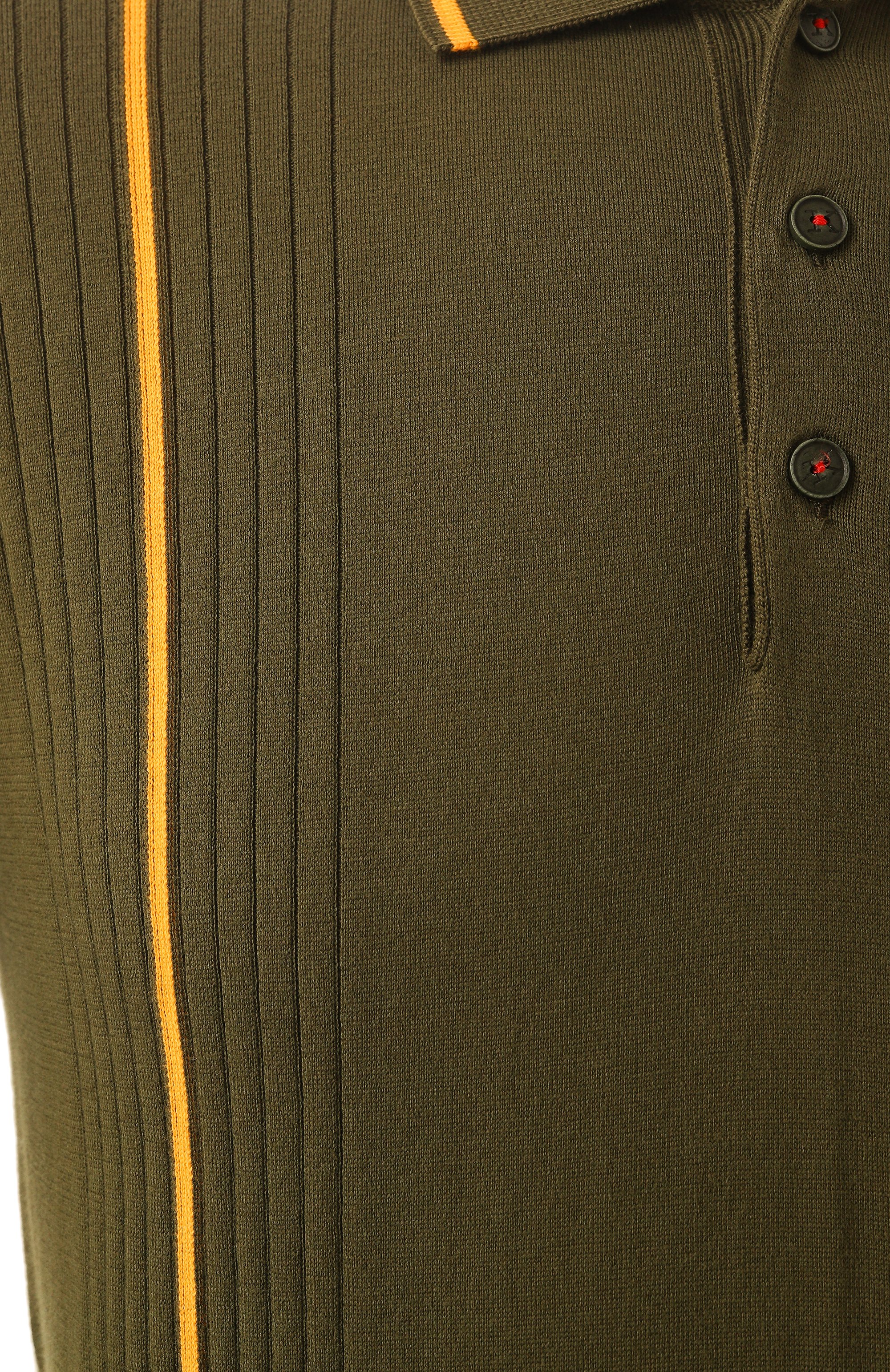 Хлопковое поло KITON хаки цвета по цене 166000 руб., арт. UMK0715V105A, фото 6 Хлопковое поло KITON, арт. UMK0715V105A, фото 6
