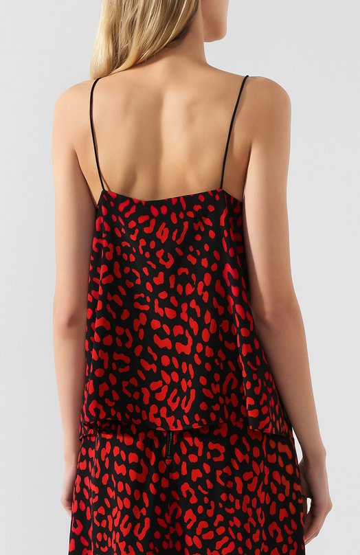 Шелковый топ Alice + Olivia Красный, фото 4