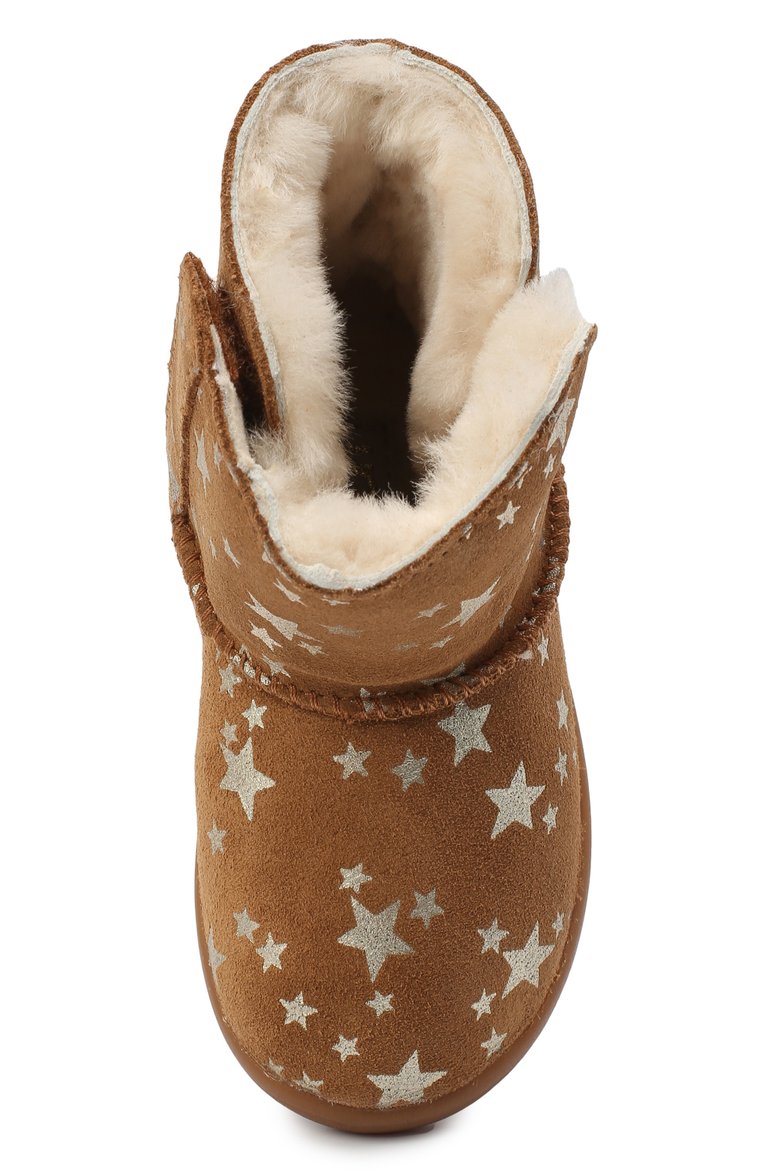 Детские угги keelan stars UGG коричневого цвета, арт. 1115840T_CHE | Фото 4 (Материал внешний: Замша; Материал утеплителя: Шерсть, Натуральный мех; Кросс-КТ: полусапоги; Региональные ограничения белый список (Axapta Mercury): RU, Не проставлено; Девочки Кросс-КТ: Угги, Обувь-зимняя; Нос: Не проставлено; Материал сплава: Проставлено)