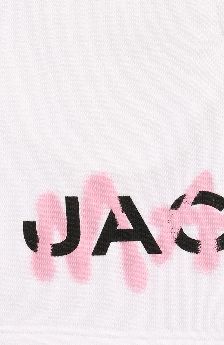 Детские хлопковые шорты MARC JACOBS (THE) белого цвета, арт. W60194/12A+ | Фото 3 (Материал сплава: Проставлено; Материал внешний: Хлопок; Нос: Не проставлено; Случай: Повседневный; Девочки Кросс-КТ: Шорты-спорт; Ростовка одежда: 13 - 15 лет | 158 см)