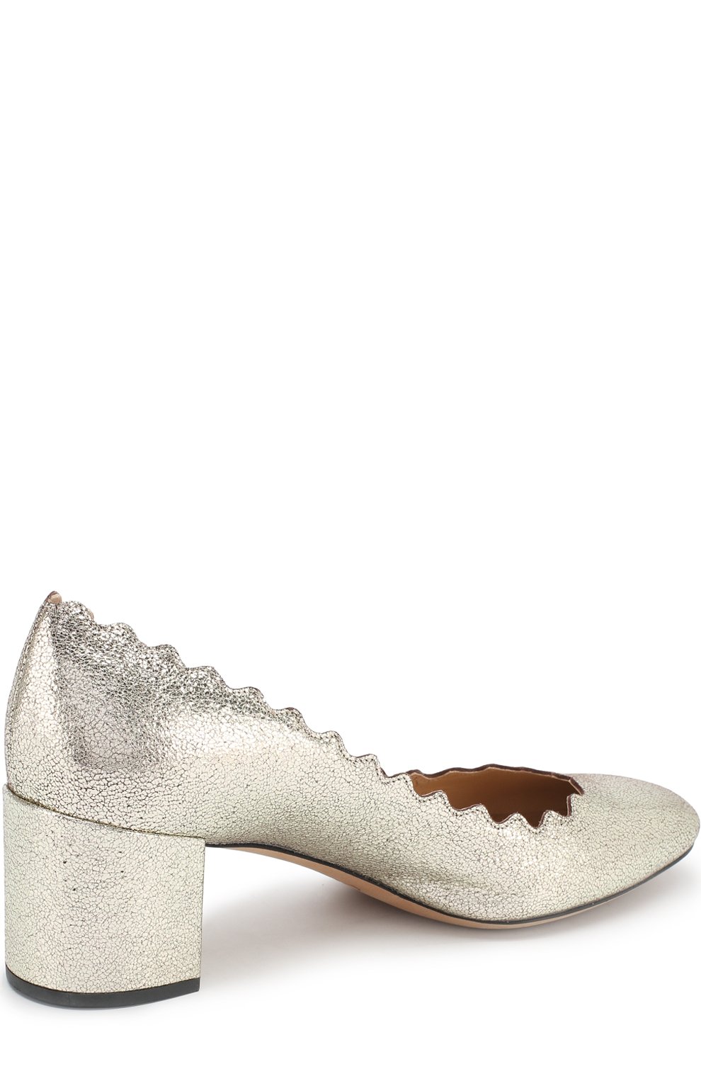 Туфли lauren из металлизированной кожи на устойчивом каблуке CHLOÉ, арт. CHC17S23046045, фото 4