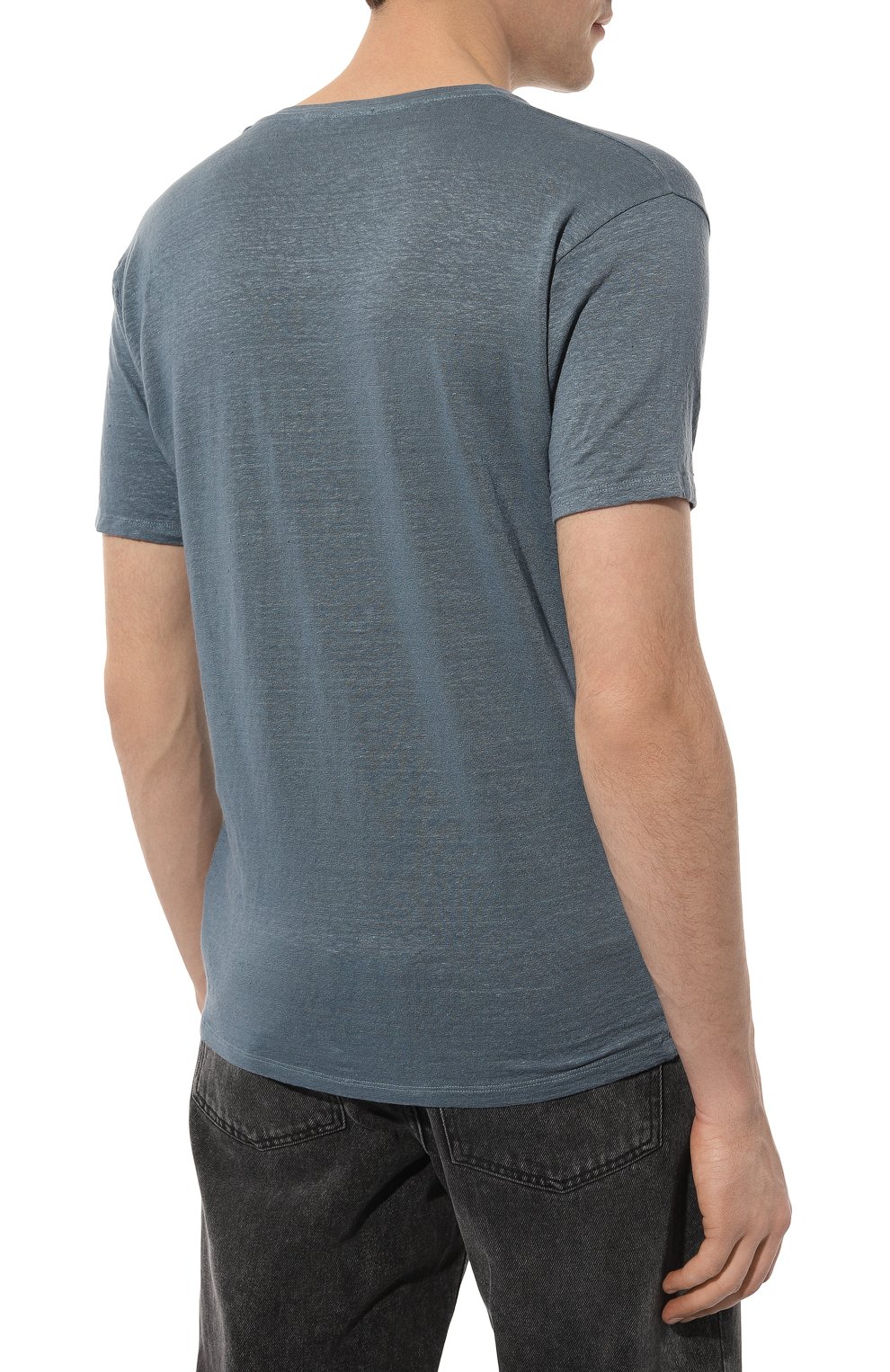 Льняная футболка DANIELE FIESOLI синего цвета по цене 17950 руб., арт. DF7060, фото 4 Льняная футболка DANIELE FIESOLI, арт. DF7060, фото 4