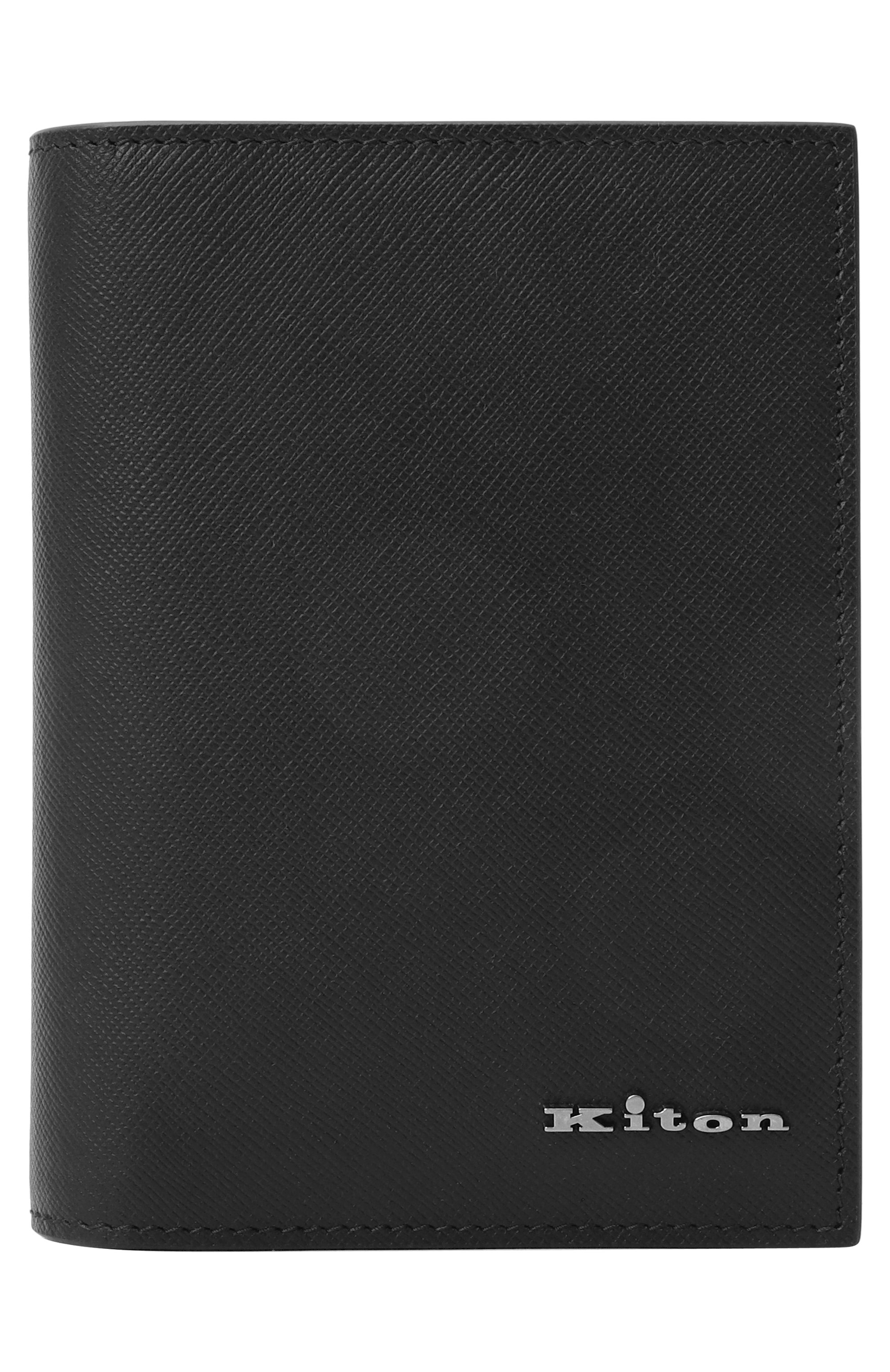 Кожаная обложка для паспорта KITON черного цвета по цене 43250 руб., арт. UPEA030N0122808, фото 1 Кожаная обложка для паспорта KITON, арт. UPEA030N0122808, фото 1