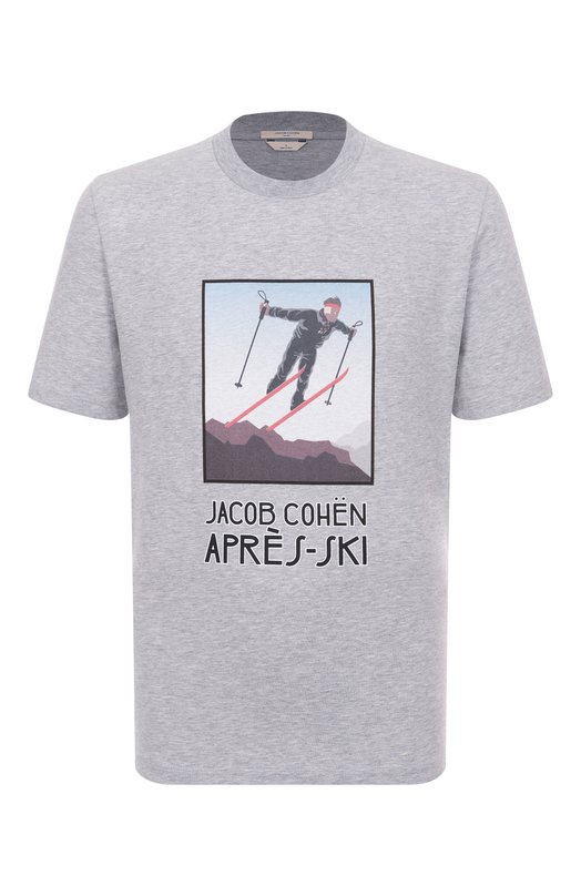 Хлопковая футболка Jacob Cohen JUR_4R002 001 M4530 L1 Серый JUR_4R002 001 M4530 L1