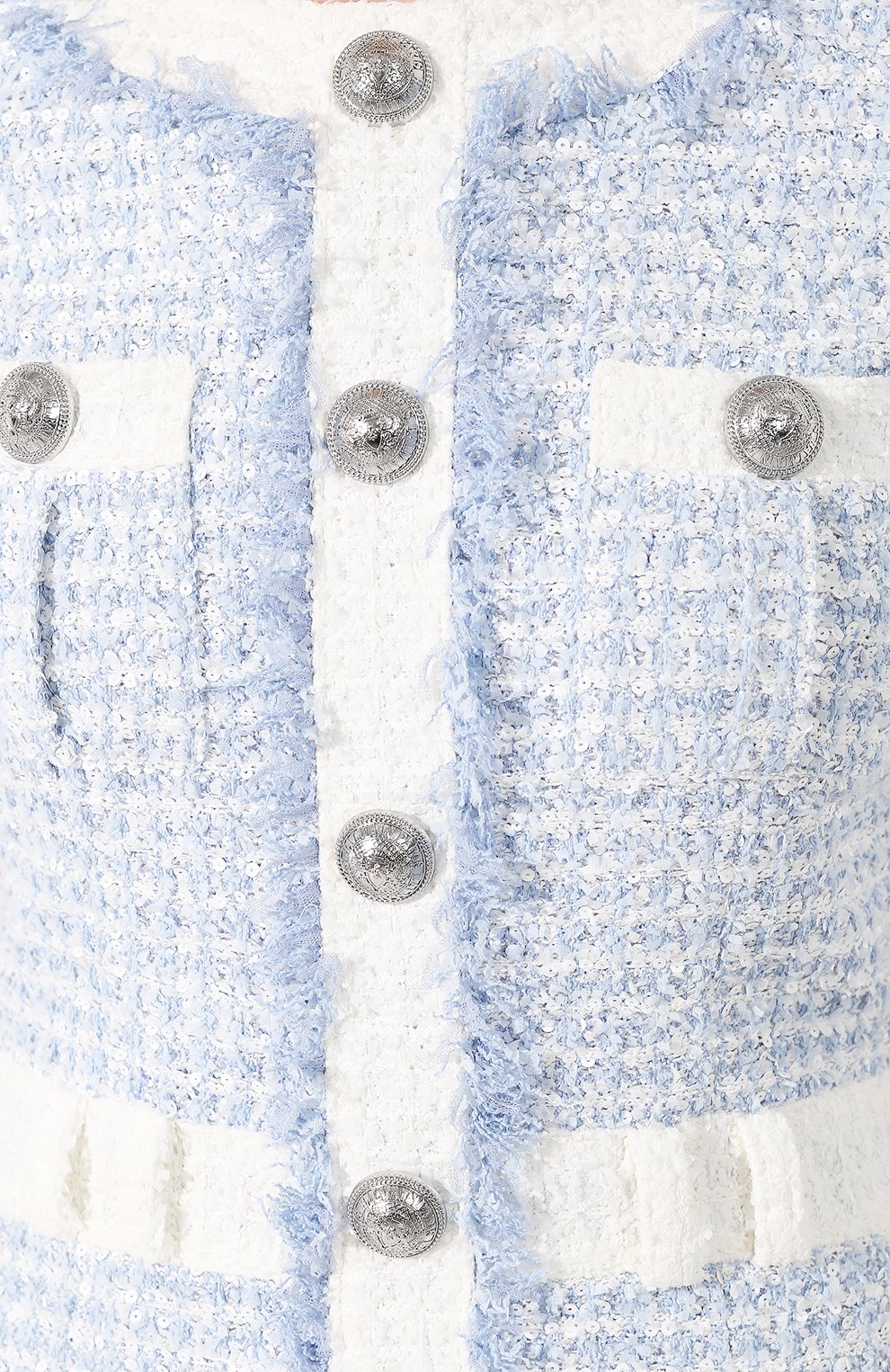 Платье BALMAIN голубого цвета по цене 322000 руб., арт. SF26150/C179, фото 5 Платье BALMAIN, арт. SF26150/C179, фото 5