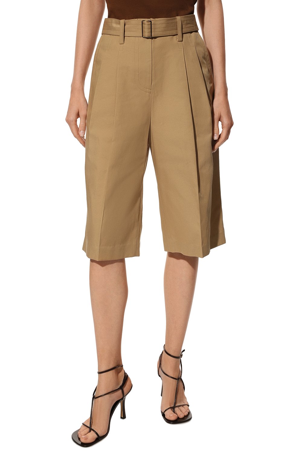 Хлопковые шорты LOW CLASSIC бежевого цвета по цене 31050 руб., арт. L0W22PF_PT02BE, фото 3 Хлопковые шорты LOW CLASSIC, арт. L0W22PF_PT02BE, фото 3