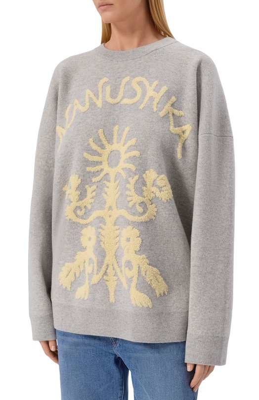 Хлопковый свитер Nanushka 0SWIN Серый  0SWIN Фото 3