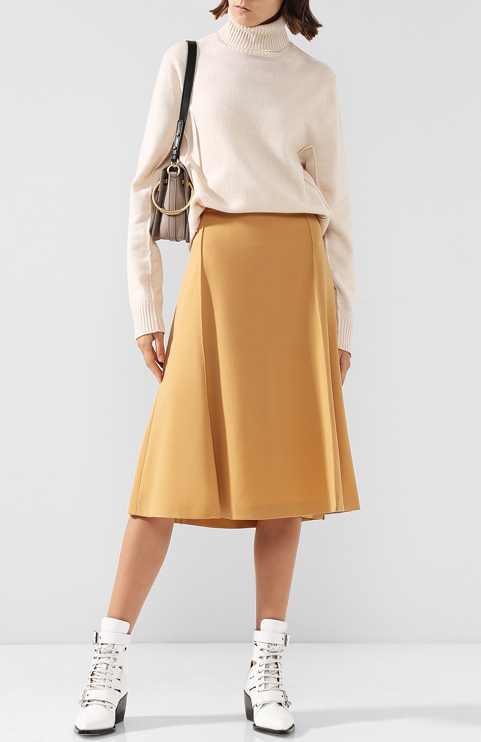 Однотонная юбка-миди из шерсти CHLOÉ, арт. CHC18AJU25062, фото 2