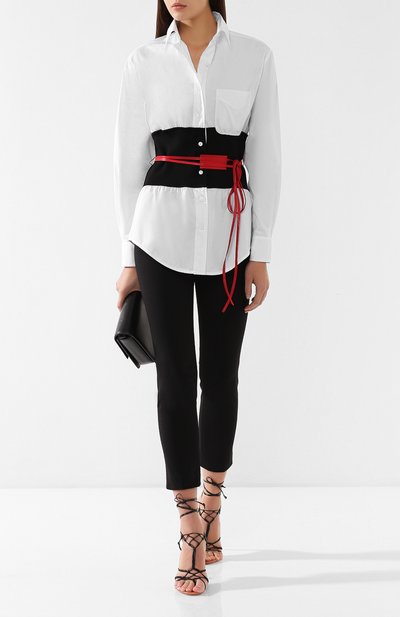Хлопковая рубашка с поясом VICTORIA BECKHAM, арт. SH LNG 1742 PSS19 C0TT0N P0PLIN, фото 2