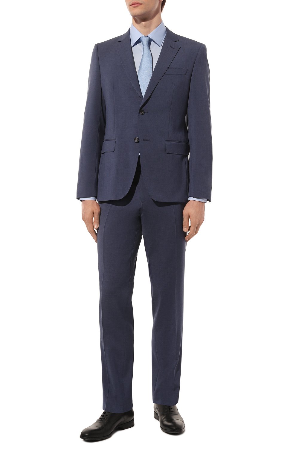 Хлопковая сорочка BOSS голубого цвета по цене 11050 руб., арт. 50490514, фото 2 Хлопковая сорочка BOSS, арт. 50490514, фото 2