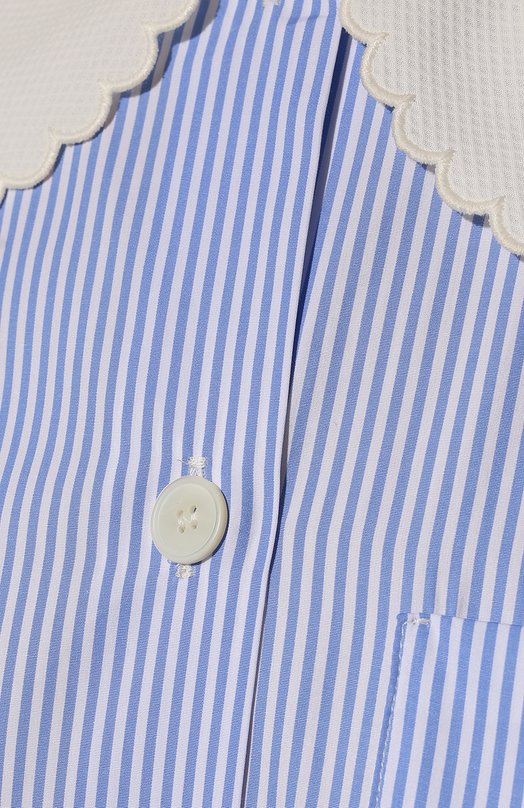 Хлопковая блузка Miu Miu MK1539-Z58-F0076 Голубой  MK1539-Z58-F0076 Фото 5