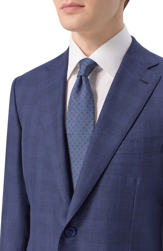 Шелковый галстук Zilli CRAV02M0600VMGY00 Синий  CRAV02M0600VMGY00 Фото 2