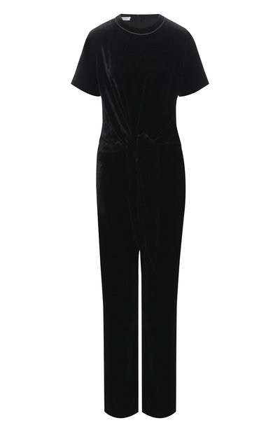 Женский бархатный комбинезон с поясом BRUNELLO CUCINELLI, арт. MA588P6845