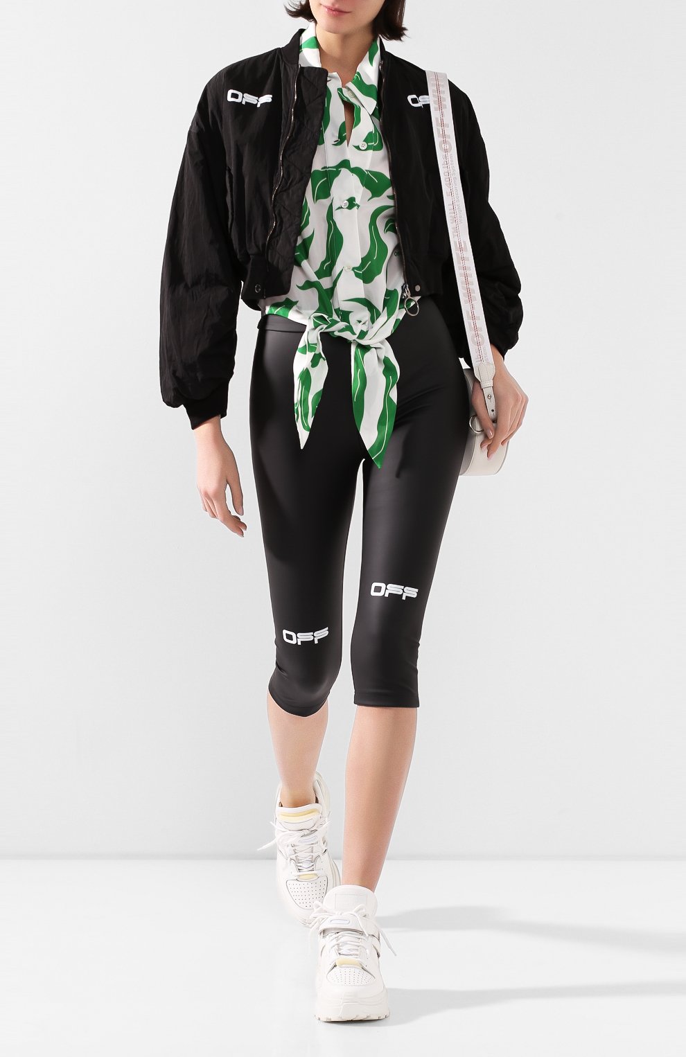 Легинсы OFF-WHITE черного цвета по цене 27200 руб., арт. 0WCA103R20H800871001, фото 2 Легинсы OFF-WHITE, арт. 0WCA103R20H800871001, фото 2