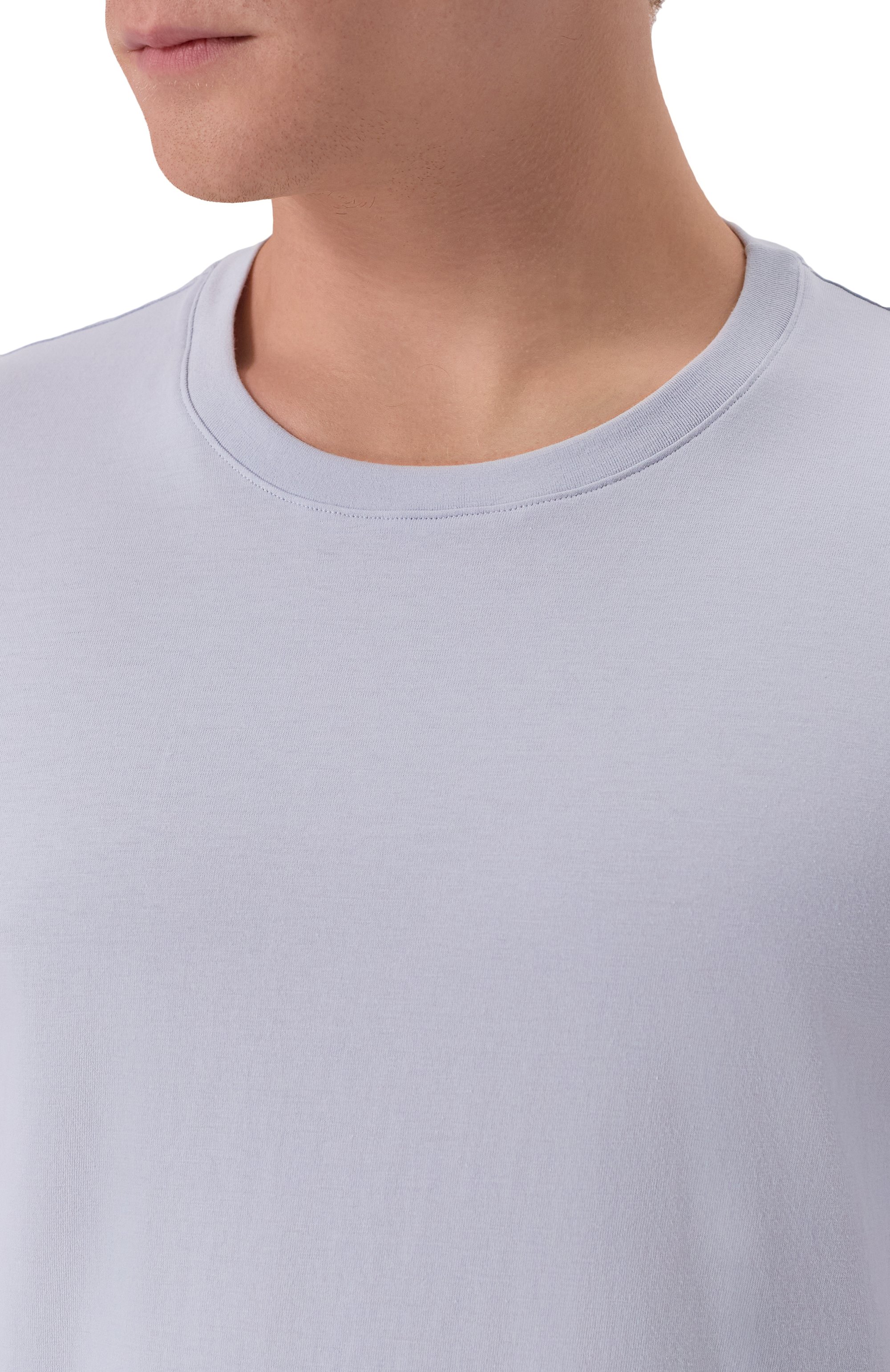 Хлопковая футболка HANRO синего цвета по цене 9660 руб., арт. 075050., фото 5 Хлопковая футболка HANRO, арт. 075050., фото 5