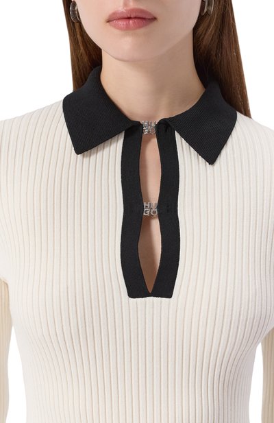 Поло из вискозы HUGO белого цвета по цене 21950 руб., арт. 50542608, фото 5 Поло из вискозы HUGO, арт. 50542608, фото 5