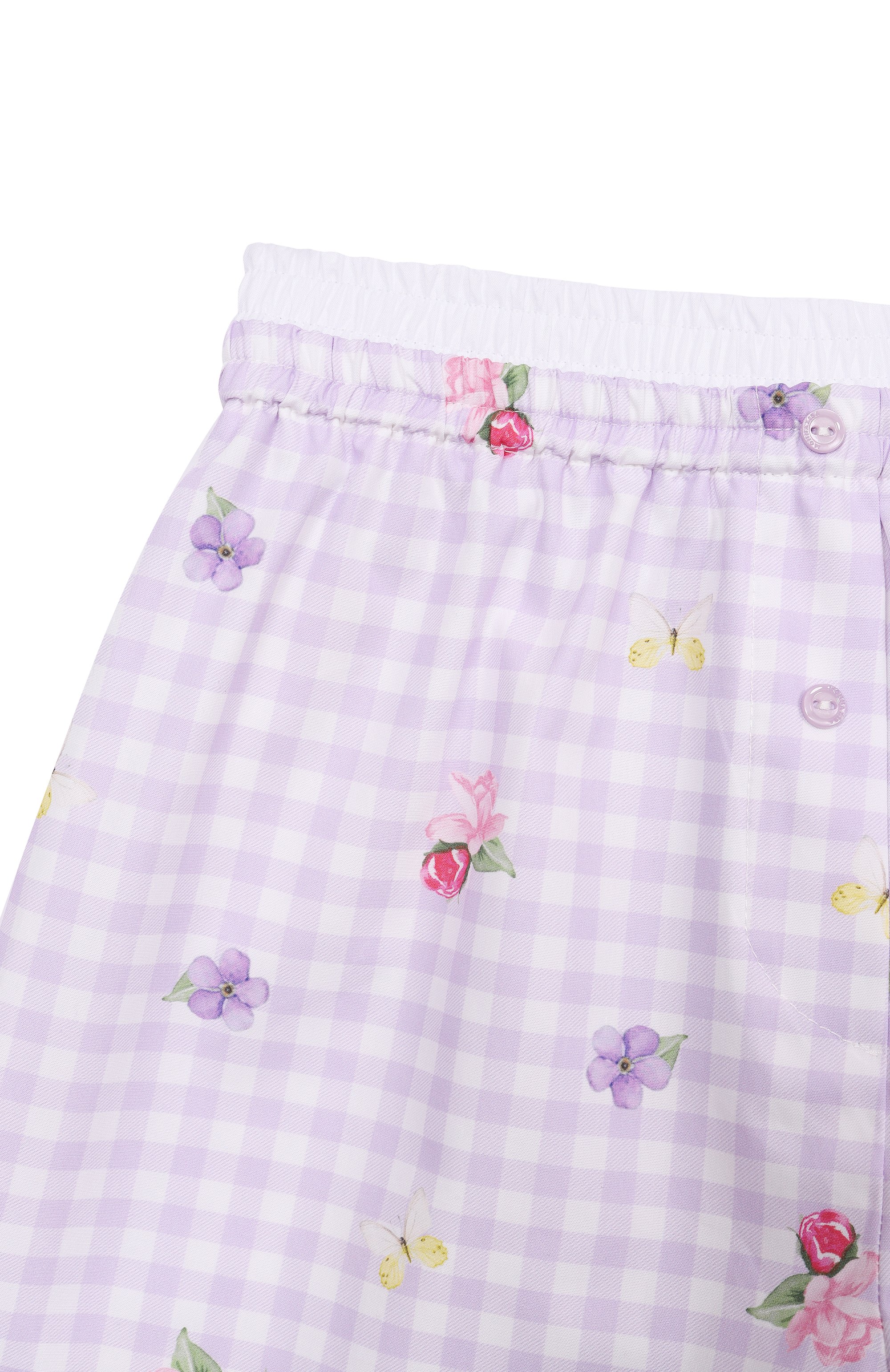 Хлопковые шорты MONNALISA сиреневого цвета по цене 12000 руб., арт. 11G409, фото 3 Хлопковые шорты MONNALISA, арт. 11G409, фото 3