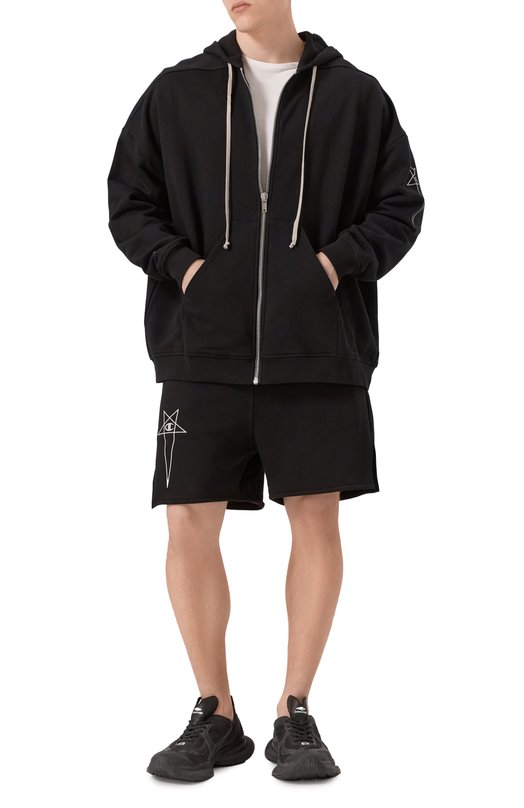 Хлопковые шорты Rick Owens CM01E1683/CHFE Чёрный  CM01E1683/CHFE Фото 2