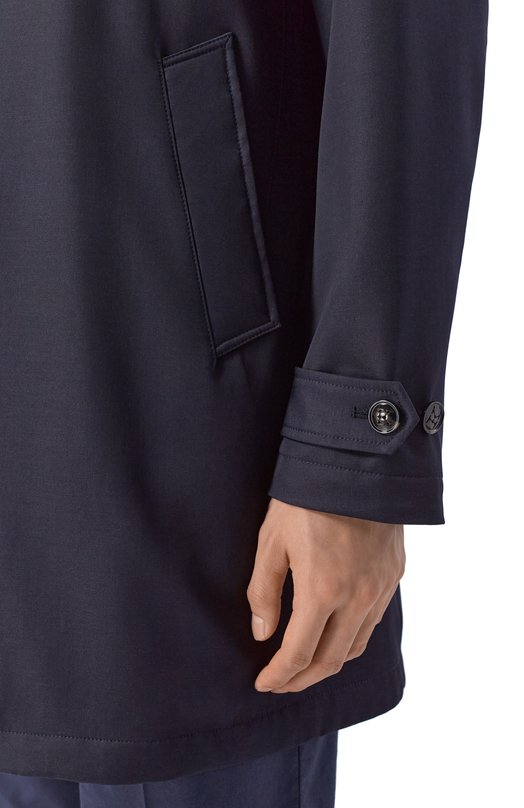 Плащ из шерсти и шелка Kiton UW2310BV0830H Синий  UW2310BV0830H Фото 5