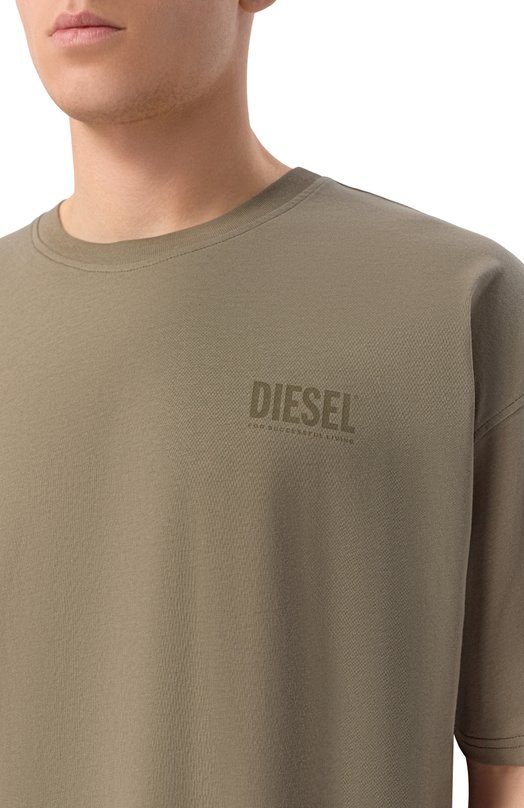 Хлопковая футболка Diesel A19985/0AGRI Зелёный  A19985/0AGRI Фото 5