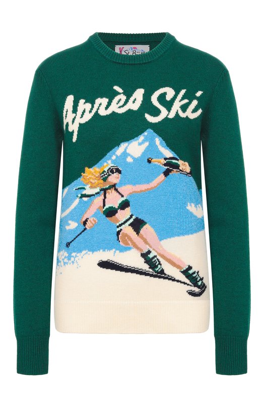 Пуловер из шерсти и вискозы MC2 Saint Barth QUE0018-03917I/NEW QUEEN C Зелёный QUE0018-03917I/NEW QUEEN C