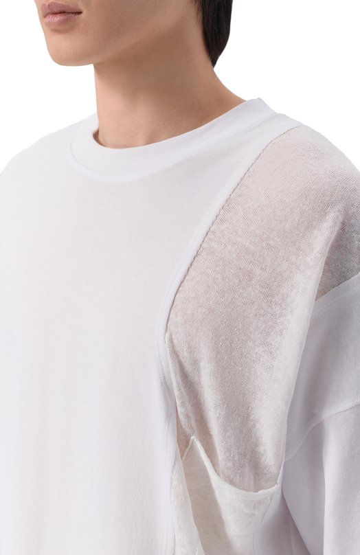 Хлопковая футболка Isabel Benenato UJ21S26 Белый  UJ21S26 Фото 5