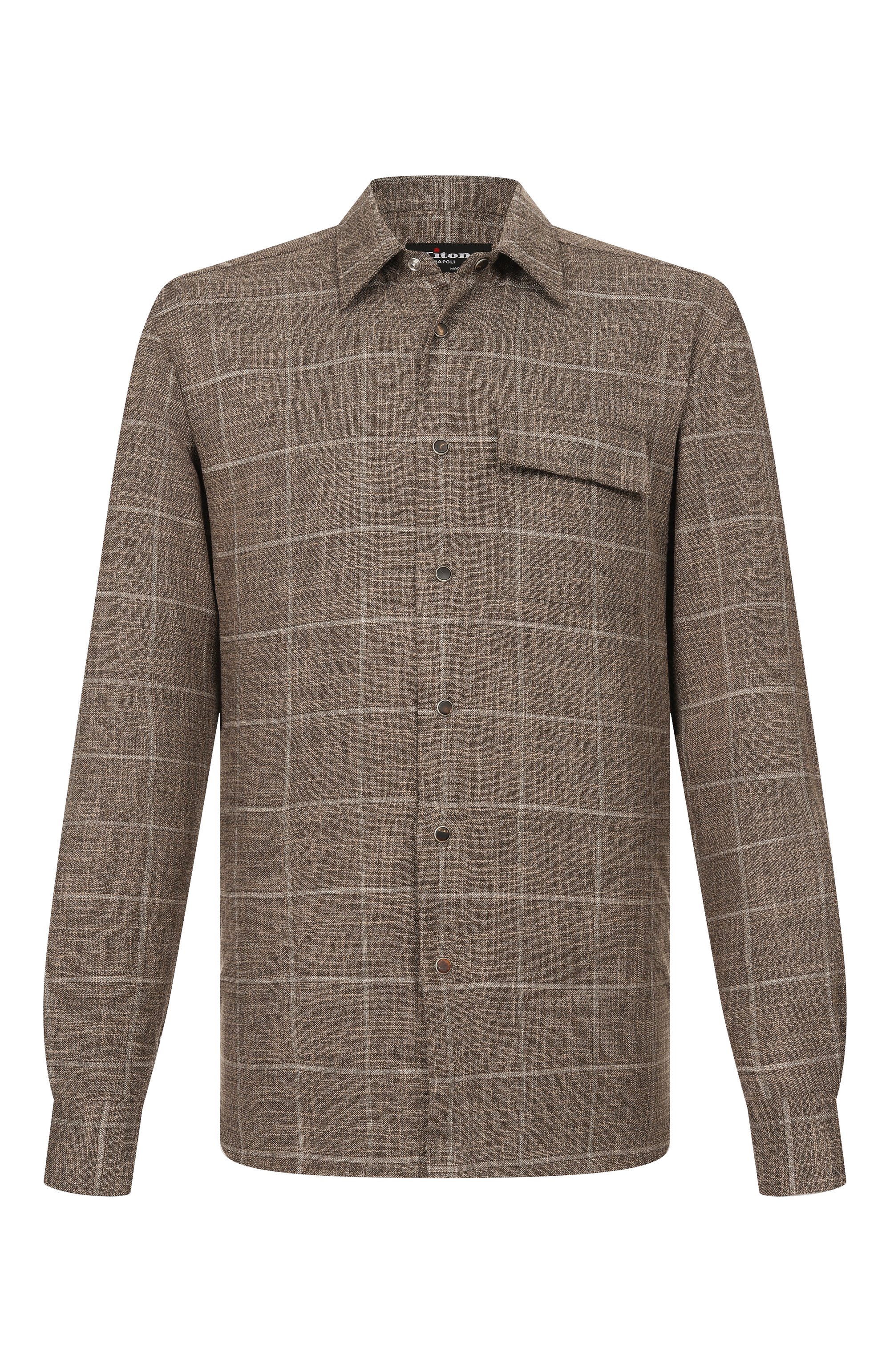 Рубашка из шерсти и шелка KITON, арт. UMCBUBAK0627G, фото 1