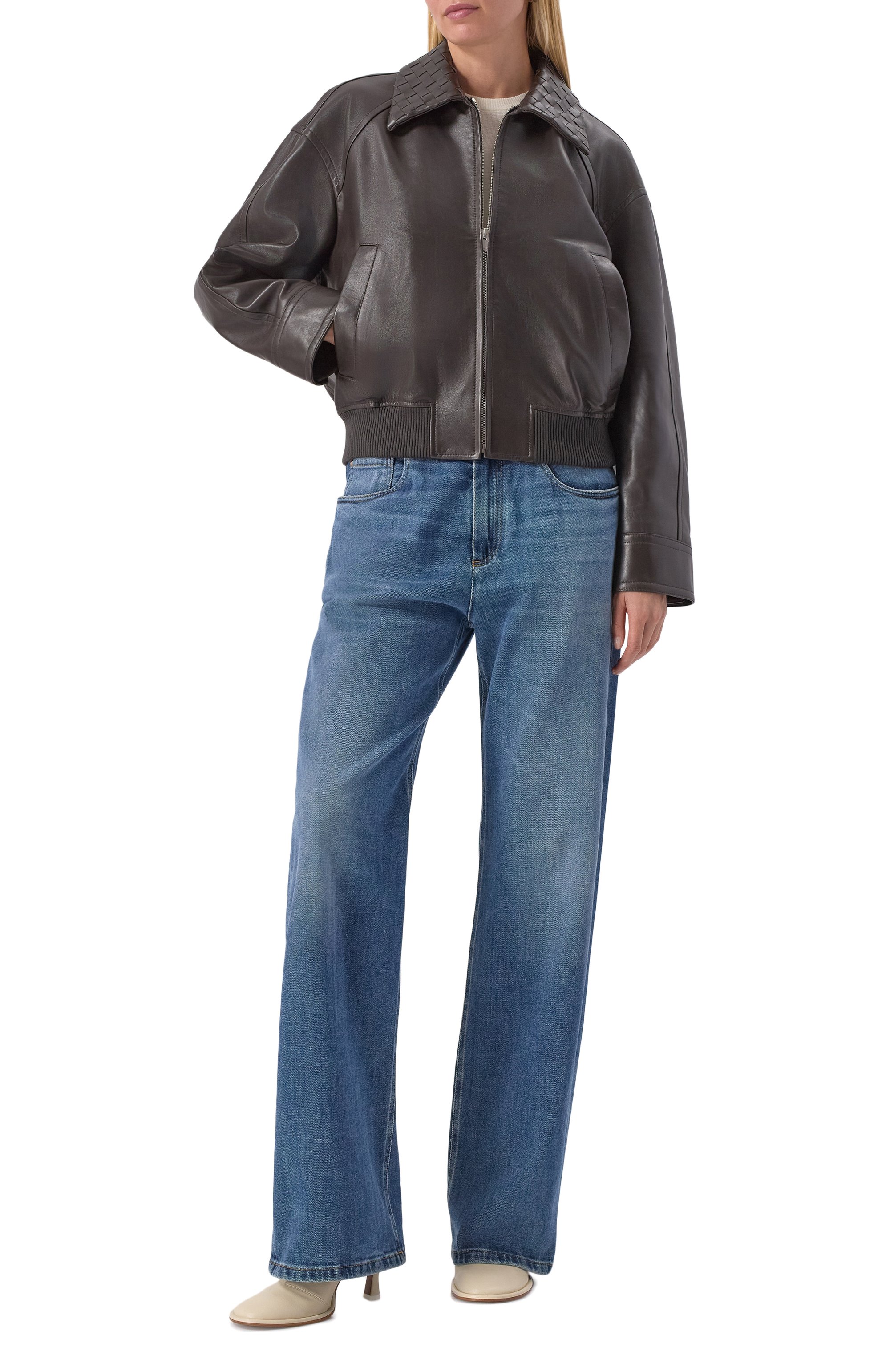 Кожаный бомбер BOTTEGA VENETA, арт. 832893/V5BX0, фото 2