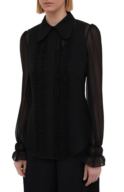 Блузка VICTORIA BECKHAM черного цвета по цене 98300 руб., арт. 1221WSH002524C, фото 3 Блузка VICTORIA BECKHAM, арт. 1221WSH002524C, фото 3