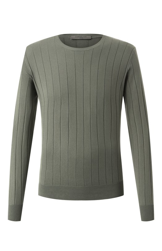 Хлопковый джемпер Corneliani 25M513-2525153 Зелёный 25M513-2525153