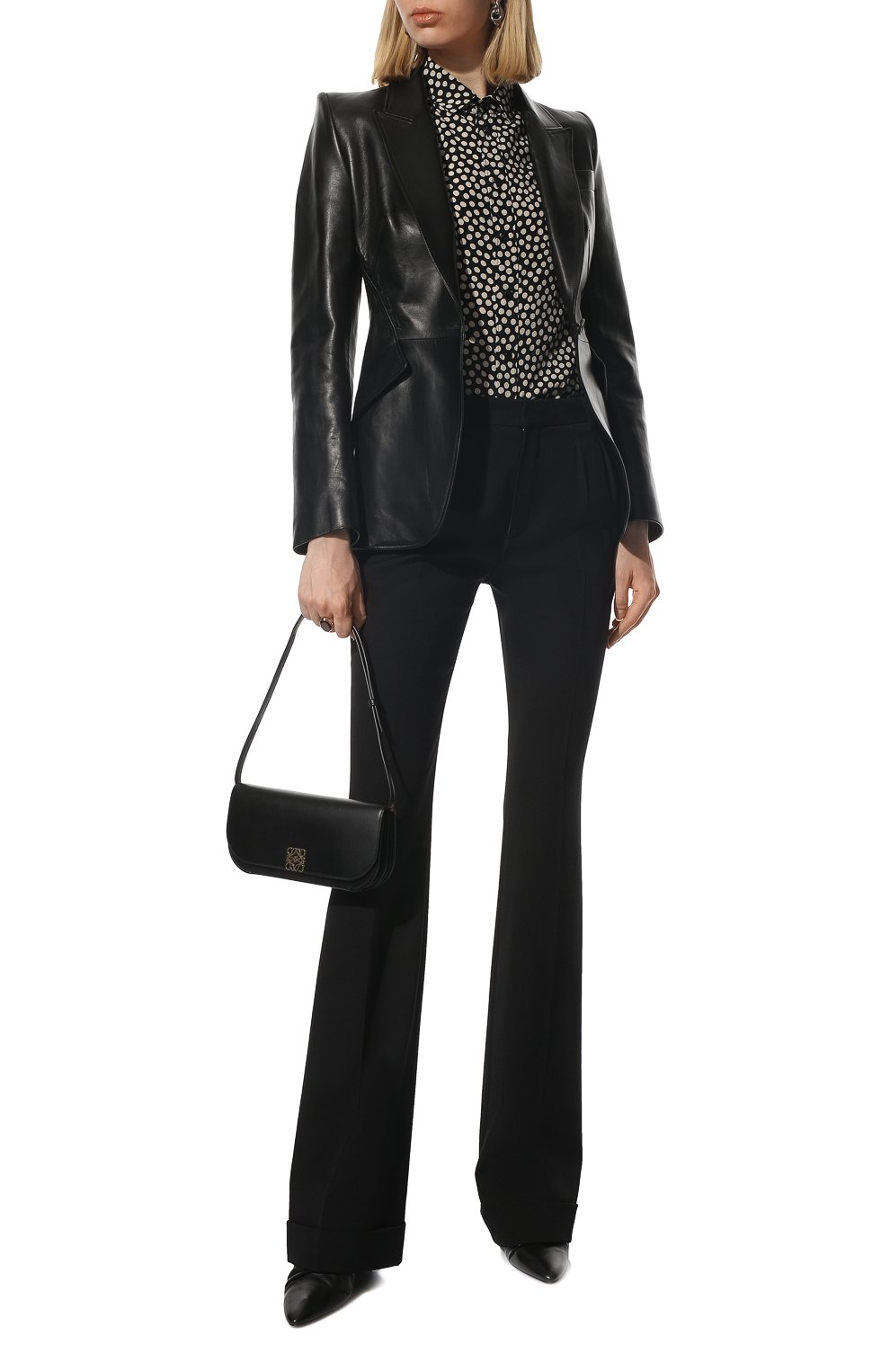 Шерстяные брюки SAINT LAURENT черного цвета по цене 104500 руб., арт. 679952/Y512W, фото 2 Шерстяные брюки SAINT LAURENT, арт. 679952/Y512W, фото 2