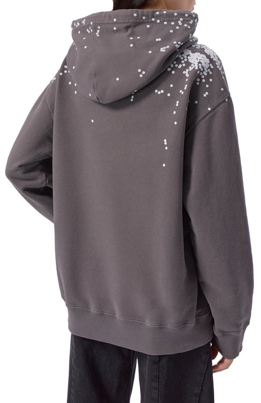 Хлопковое худи MM6 S62GU0141/M25024 Серый  S62GU0141/M25024 Фото 4
