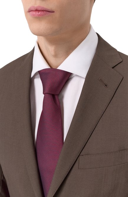 Мужской шелковый галстук CORNELIANI бордового цвета, арт. 25U302-2520302 | Фото 2 (Нос: Не проставлено; Материал: Текстиль, Шелк; Материал сплава: Проставлено)