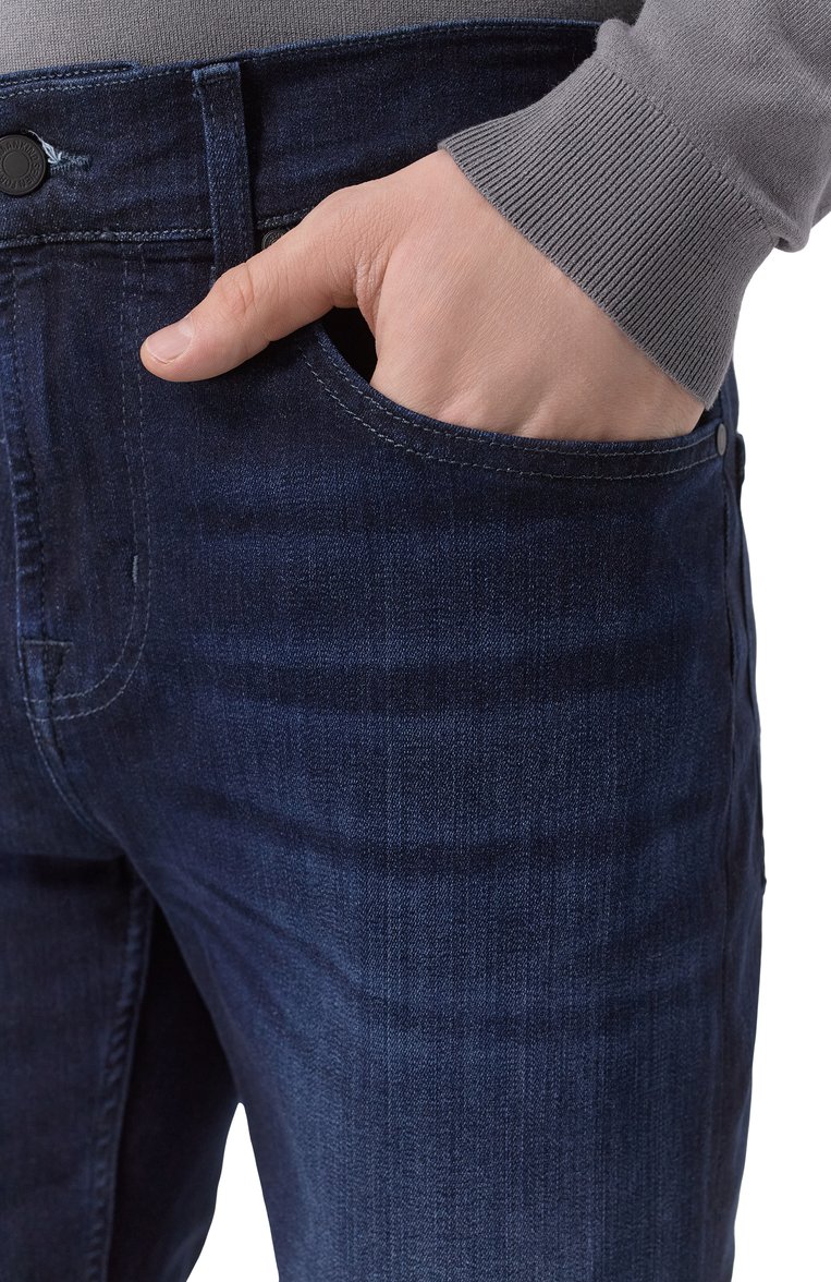 Мужские джинсы standard 7 FOR ALL MANKIND темно-синего цвета, арт. 7T519A23LPD | Фото 5 (Автоматизация состава: Проставлено; Длина (брюки, джинсы): Стандартные; Автоматизация ТО: Проставлено; Материал внешний: Хлопок, Деним; Силуэт М (брюки): Прямые; Стили: Повседневный; Детали: Делаве; Кросс-КТ: Деним)