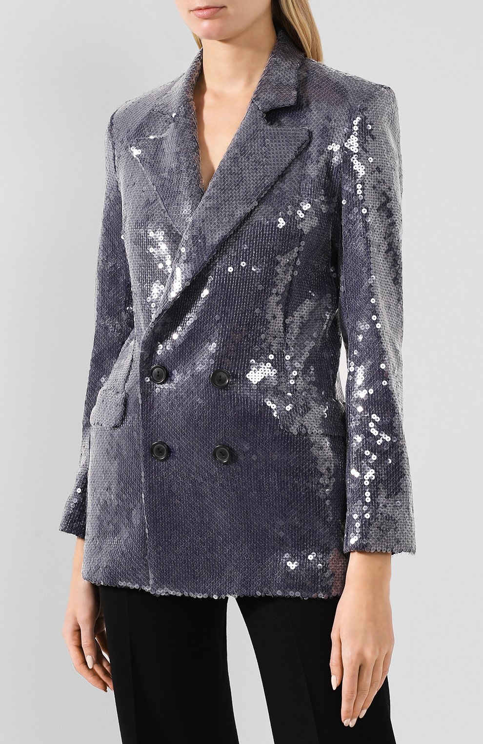 Жакет с пайетками ROLAND MOURET синего цвета по цене 216500 руб., арт. SS20/S0451/F0414, фото 3 Жакет с пайетками ROLAND MOURET, арт. SS20/S0451/F0414, фото 3
