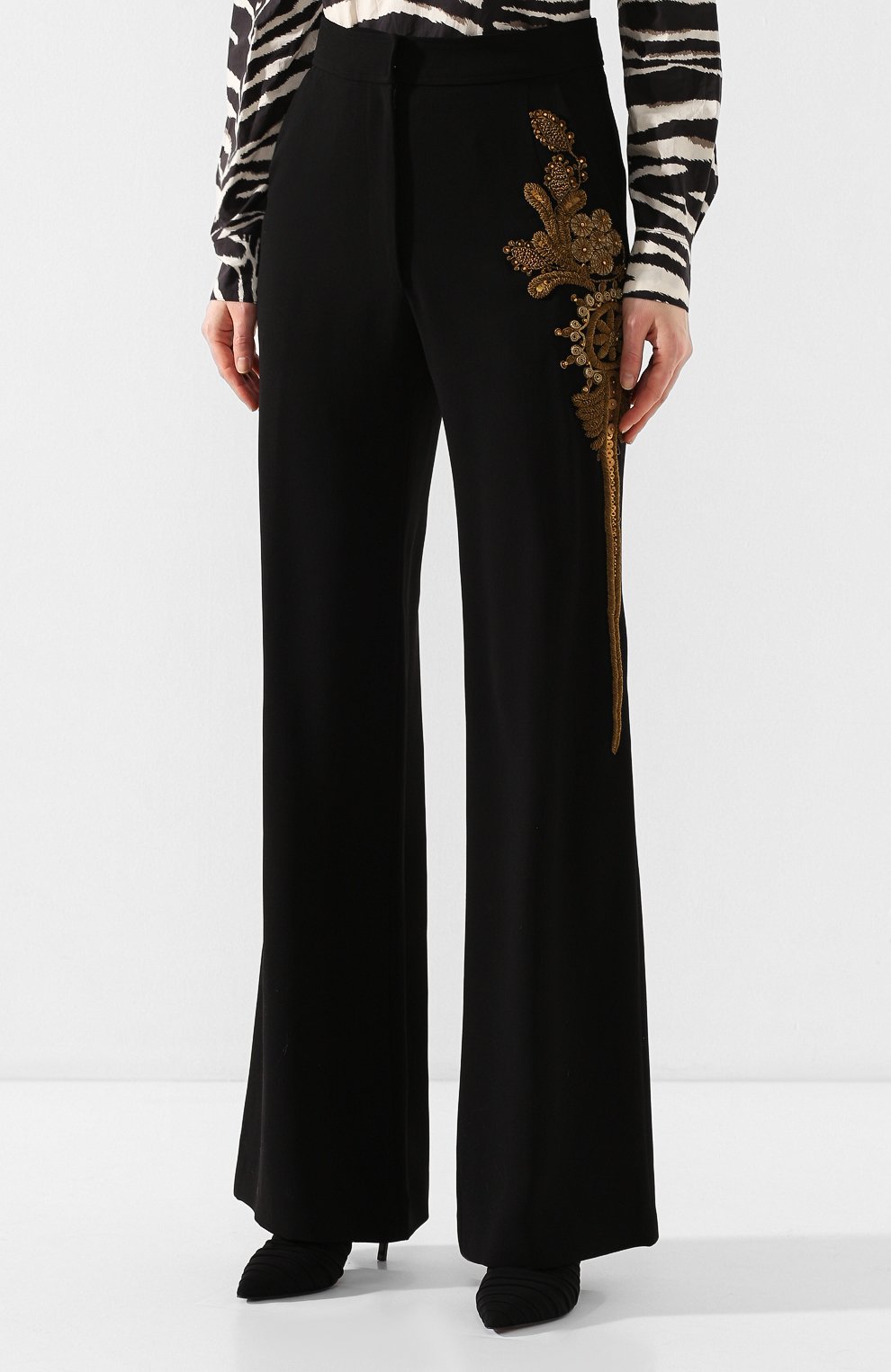 Брюки DRIES VAN NOTEN черного цвета по цене 152000 руб., арт. 201-30909-9180, фото 3 Брюки DRIES VAN NOTEN, арт. 201-30909-9180, фото 3