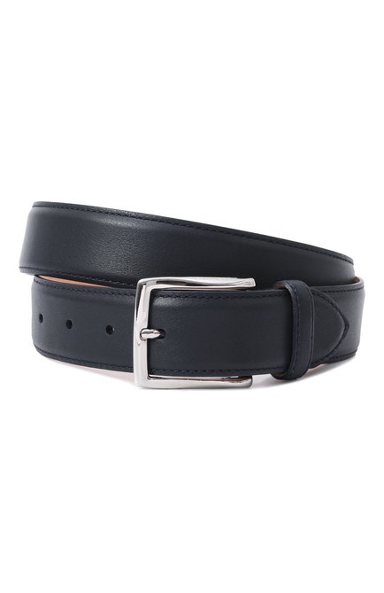 Мужской кожаный ремень CORNELIANI темно-синего цвета, арт. 25V316-2520808 | Фото 1 (Нос: Не проставлено; Материал сплава: Проставлено; Материал: Натуральная кожа)