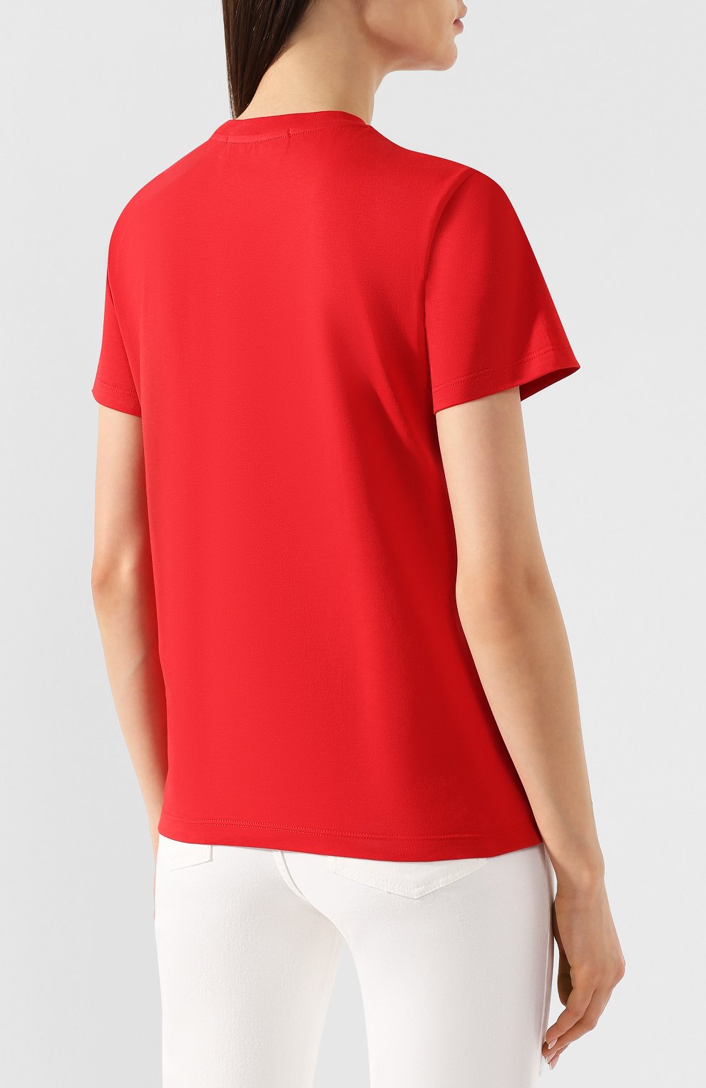 Хлопковая футболка MSGM красного цвета по цене 7240 руб., арт. 2642MDM160 195298, фото 4 Хлопковая футболка MSGM, арт. 2642MDM160 195298, фото 4