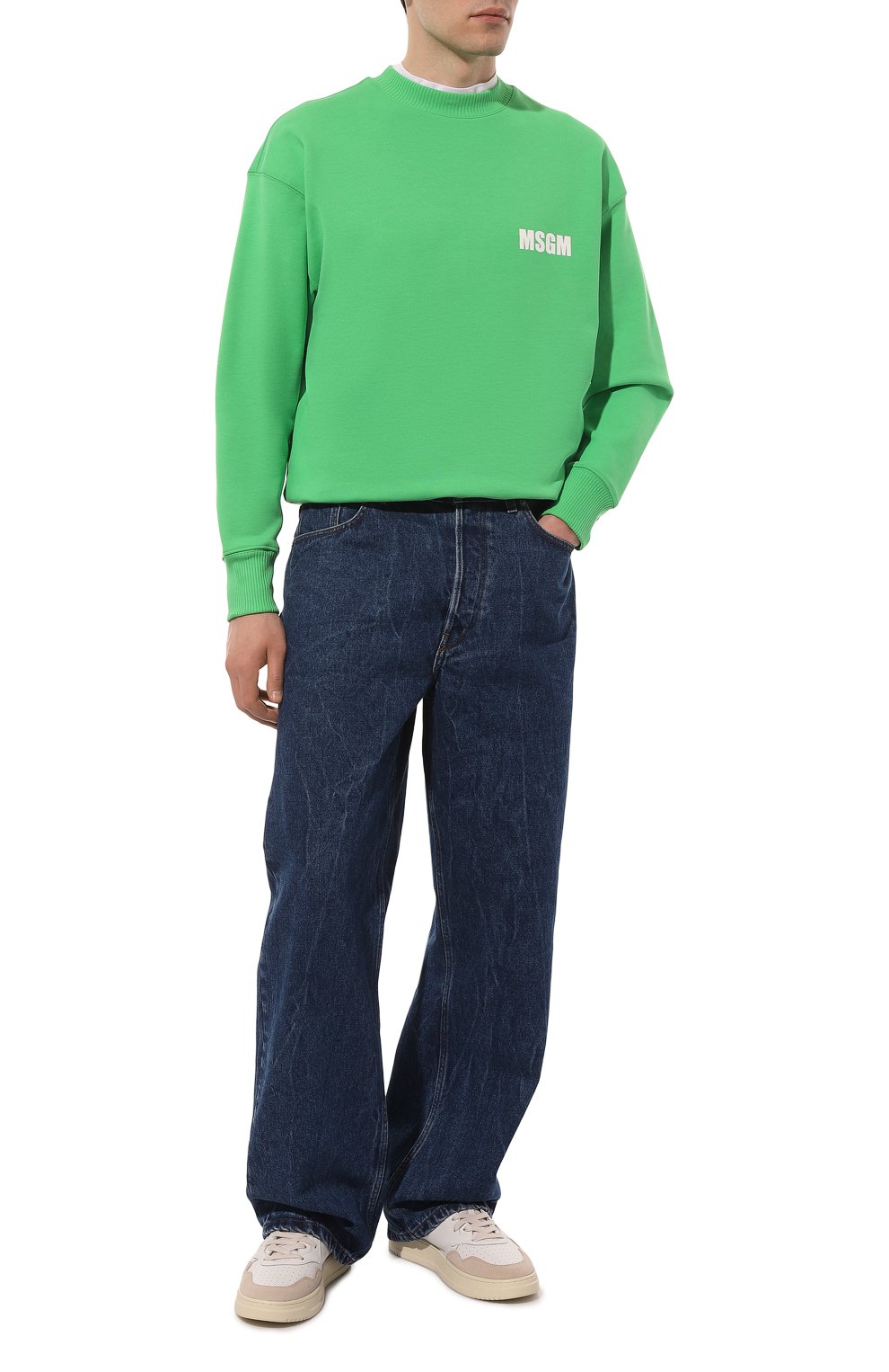 Хлопковый свитшот MSGM зеленого цвета по цене 27300 руб., арт. 3440MM161/237001, фото 2 Хлопковый свитшот MSGM, арт. 3440MM161/237001, фото 2