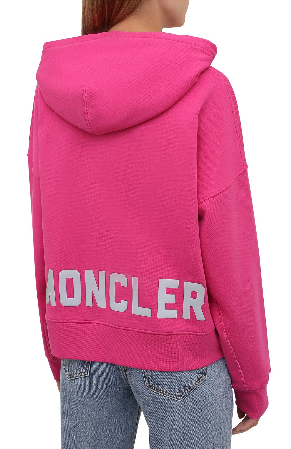 Хлопковое худи MONCLER фуксия цвета по цене 56650 руб., арт. G2-093-8G000-29-809LC, фото 4 Хлопковое худи MONCLER, арт. G2-093-8G000-29-809LC, фото 4