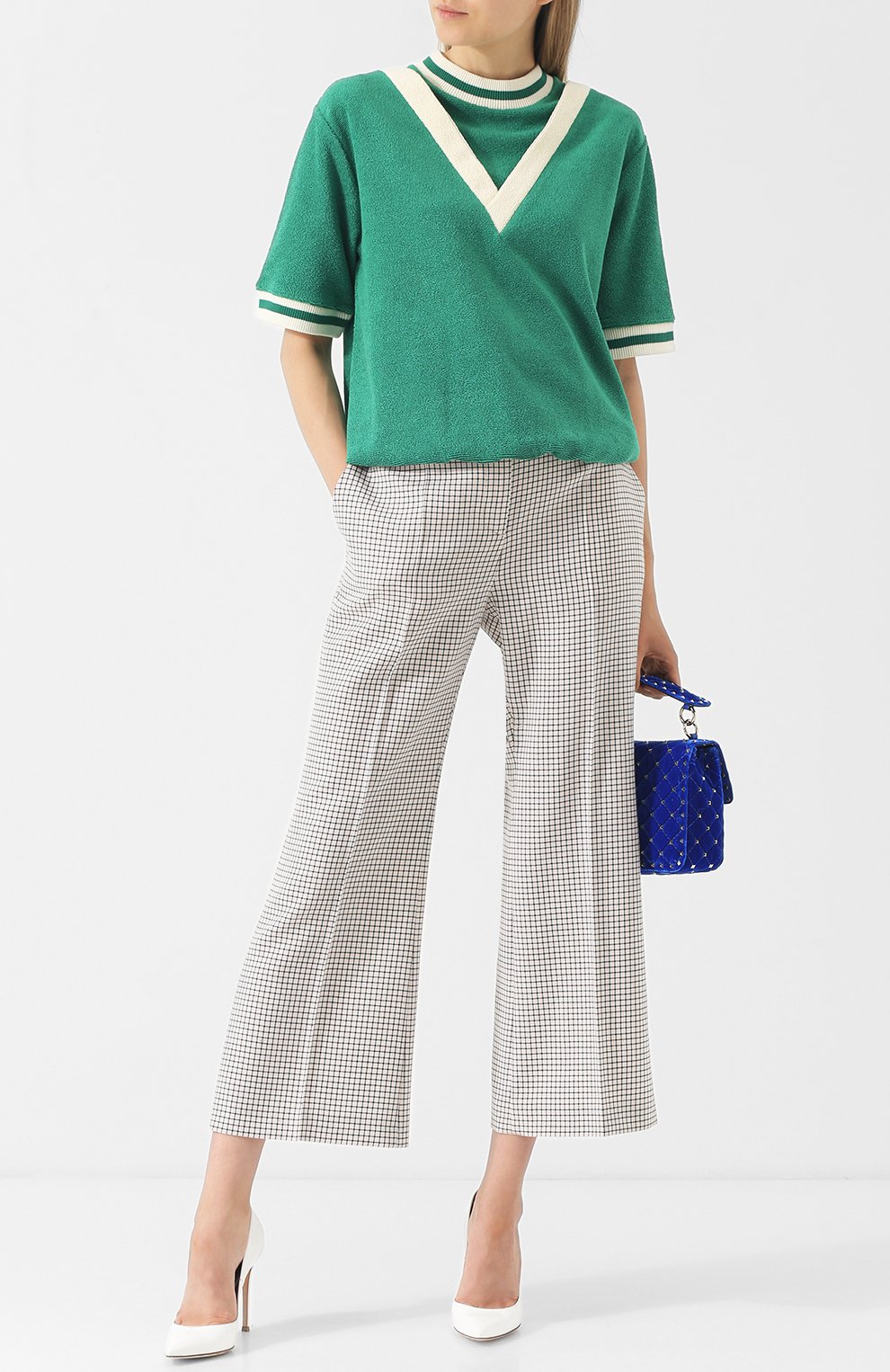 Расклешенные шерстяные брюки в клетку FENDI, арт. FR6145 A3MU, фото 2
