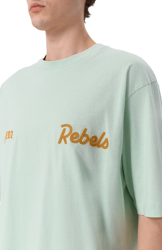 Хлопковая футболка Dsquared2 S74GD1542/D20108 Зелёный  S74GD1542/D20108 Фото 5