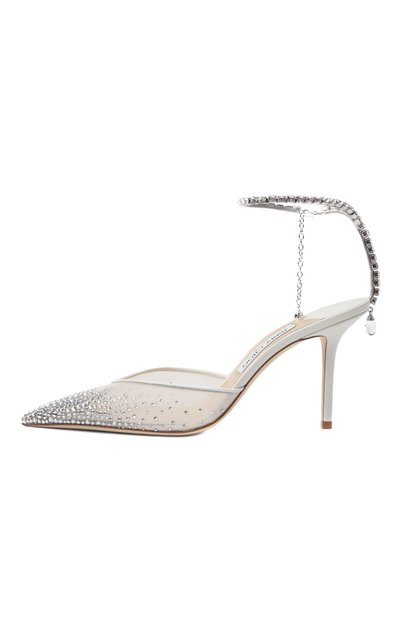 Комбинированные туфли saeda 85 JIMMY CHOO, арт. SAEDA85BGM, фото 4