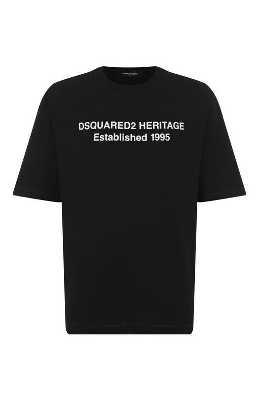 Хлопковая футболка Dsquared2 S74GD1456/D20020 Чёрный S74GD1456/D20020