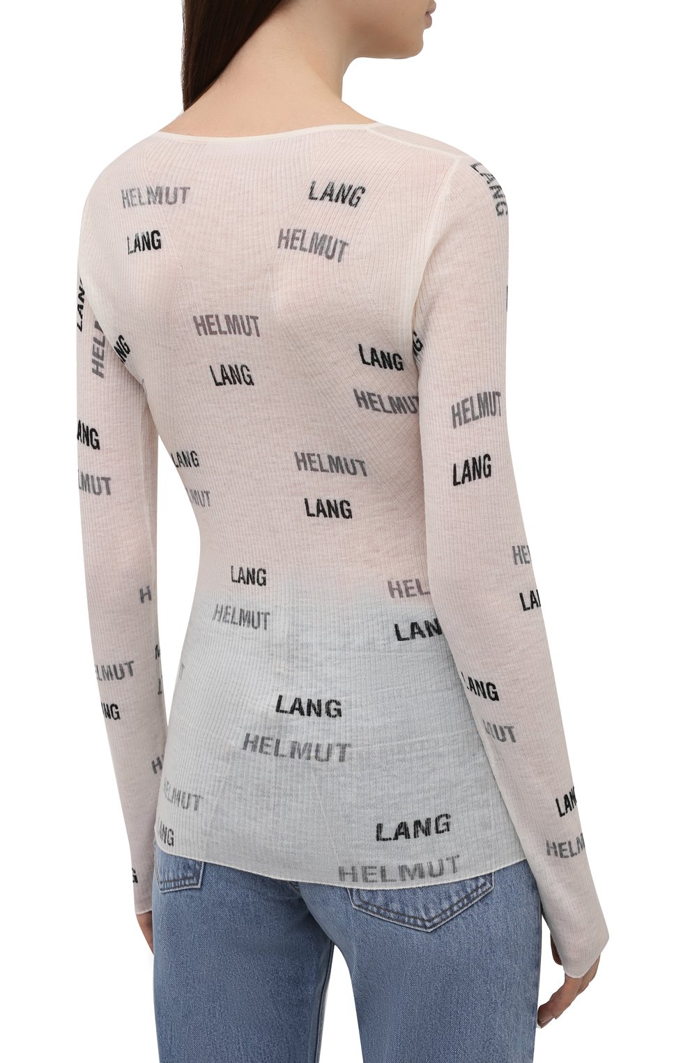 Шерстяной пуловер HELMUT LANG кремового цвета по цене 29750 руб., арт. L04HW714, фото 4 Шерстяной пуловер HELMUT LANG, арт. L04HW714, фото 4
