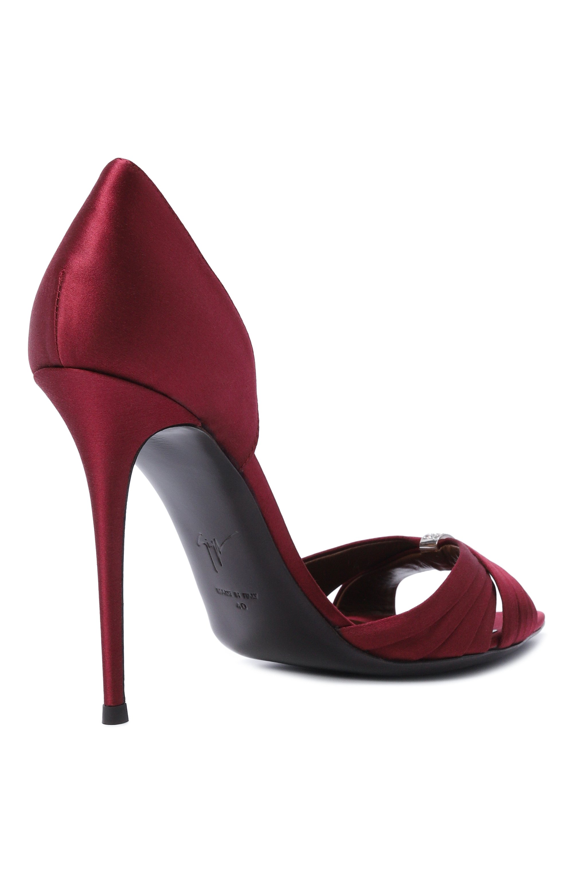 Текстильные босоножки GIUSEPPE ZANOTTI DESIGN бордового цвета по цене 118000 руб., арт. I600010, фото 5 Текстильные босоножки GIUSEPPE ZANOTTI DESIGN, арт. I600010, фото 5