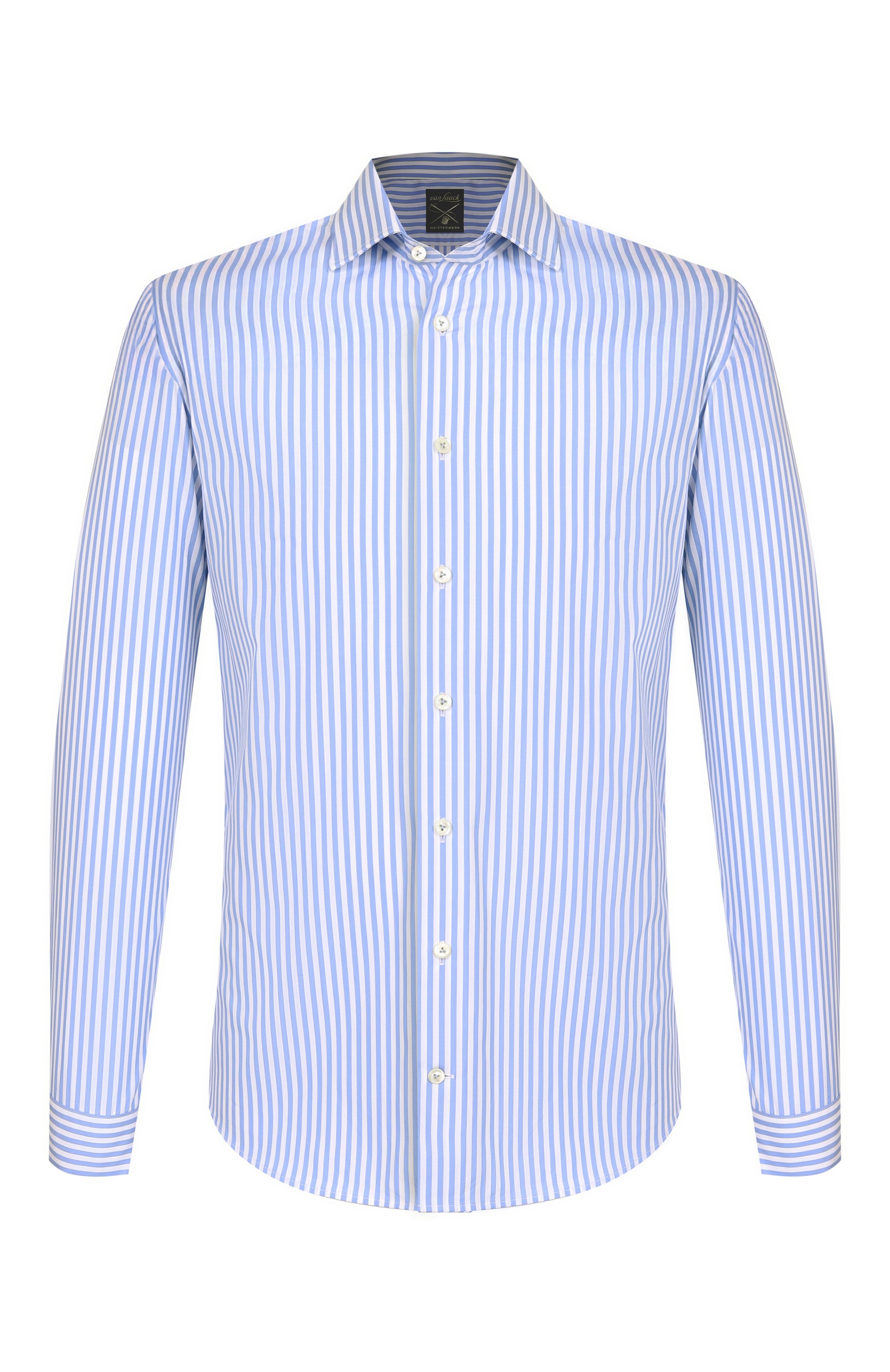 Хлопковая сорочка VAN LAACK голубого цвета по цене 28900 руб., арт. VL-RIK0S-SF/156296, фото 1 Хлопковая сорочка VAN LAACK, арт. VL-RIK0S-SF/156296, фото 1