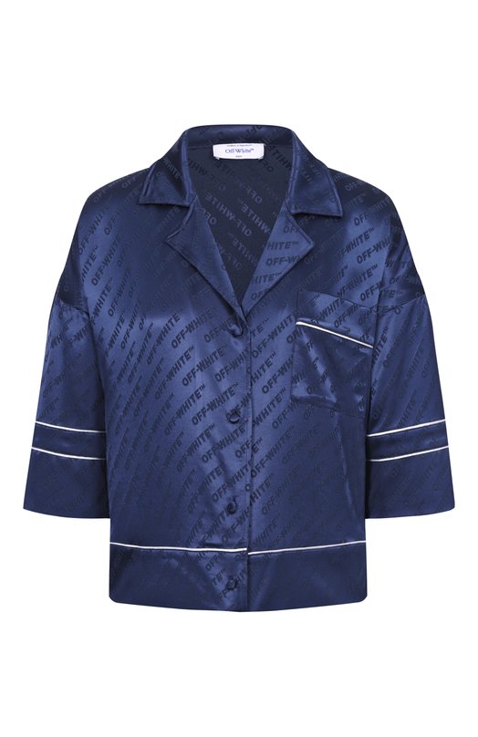 Атласная блузка Off-White 0WGG008F25FAB001 Синий 0WGG008F25FAB001
