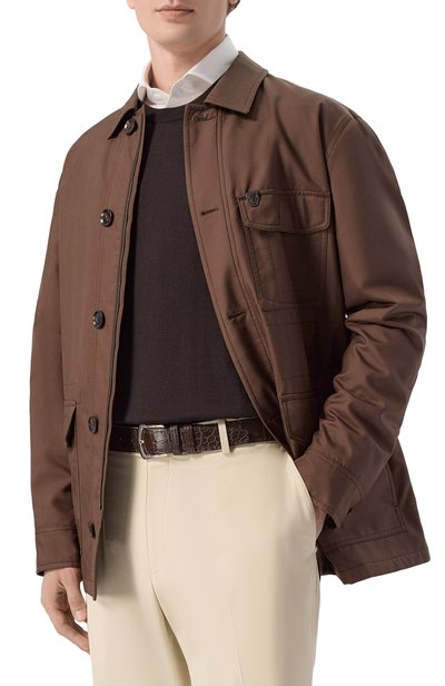 Мужской ремень кожи крокодила KITON, арт. USC6135N00102